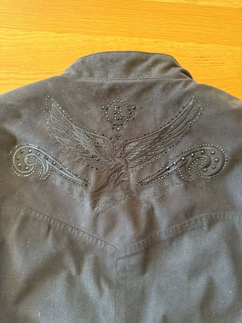 Rare VTG Bogner Goan Thylmann Deep Black Rhinestone Embroidered Jacket Size 10 - Picture 11 of 12